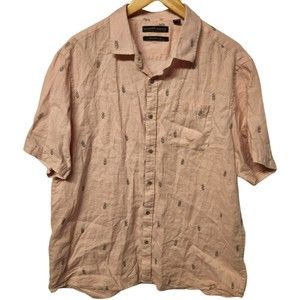 Saks Fifth Ave Brand Salmon Linen Shirt With Pineapples!